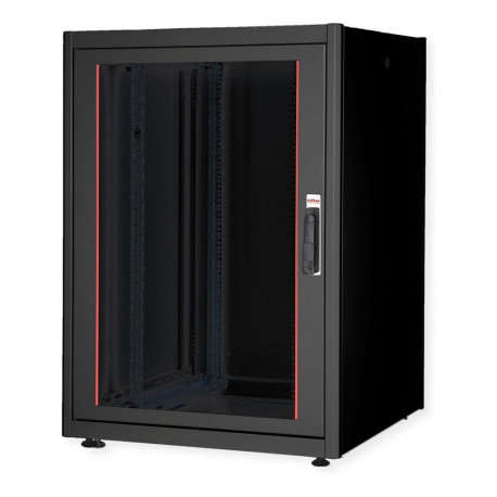 "ROLINE 19-Zoll Netzwerkschrank Basic 22 HE, 800x800 BxT Glastr schwarz"