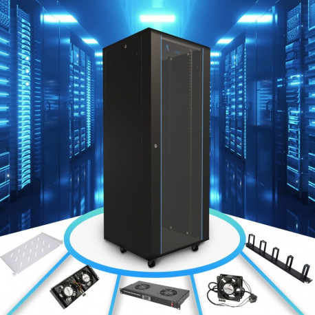 Extralink 37U 600x800 must põrandal seisev räkkapp