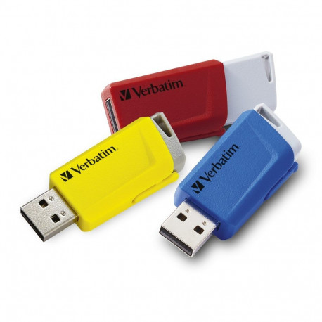 Verbatim USB 2.0 mälupulk Store 'n' Click 3.2 GEN1 3x16GB, punane/sinine/kollane