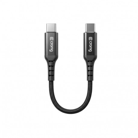 Crong Armor Link - Kabel 60W PD 3A USB-C do USB-C 10Gbps 25cm (czarny)