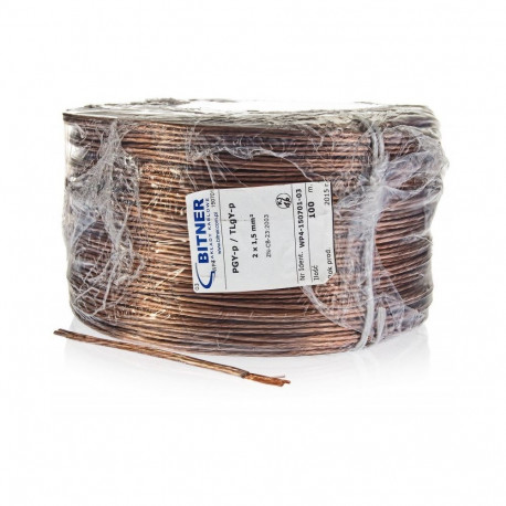 Bitner BiTsound PGY-p (TLgY) 2x1,5mm kõlarikaabel, 100 m rull
