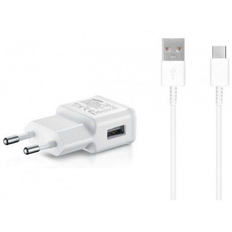 Samsung USB laadija + USB-C kaabel 15W EP-TA200EWE, valge