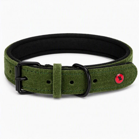 Pet Collar - ZOLUX Komfort Leather 30 cm Green