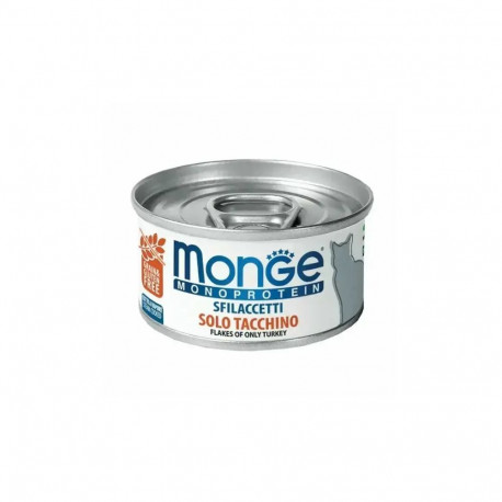 Monge Cat Monoprotein Flakes Only Turkey — complete monoprotein wet food for cats with turkey, 80 g