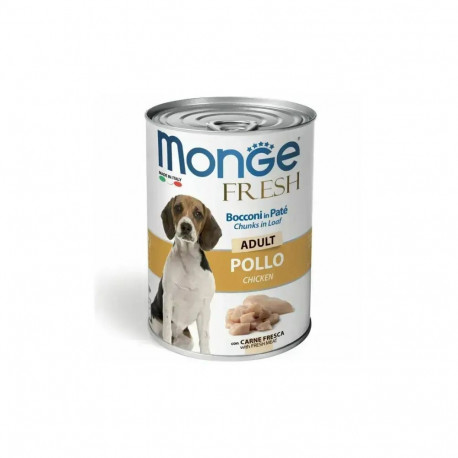 Monge Dog Fresh Adult Chunks in Loaf with Chicken 400 g — complete wet food for adult dogs with chic