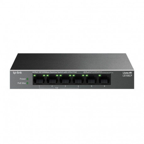 TP-Link võrgulüliti LiteWave LS106LP haldamata Fast Ethernet (10/100) Power over Ethernet (PoE), mus