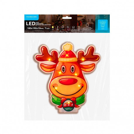 LED Light - Modee ML-C4002 7LED Warm White Reindeer Window Decoration
