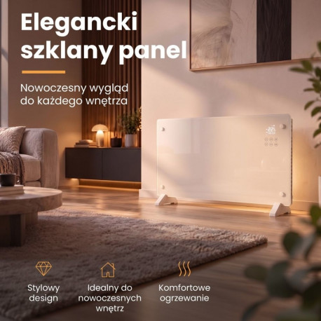 Extralink nutikas klaaspaneelradiaator LPL-23A-WH 2000W WiFi, valge