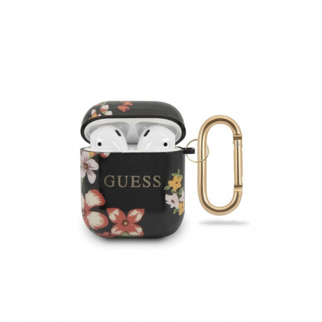 Guess GUACA2TPUBKFL04 AirPods cover czarny/black N.4 Flower Collection