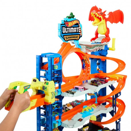 Hot Wheels City mängukomplekt Ultimate Garage sarjast „Let’s Race“, 2 mänguauto ja hoiukohaga enam k