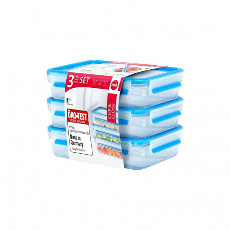 Emsa toidukarp Clip & Close 515645, plastikust, läbipaistev/sinine, 1,2l
