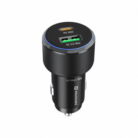 Swissten autolaadija USB-C PD / USB 38W