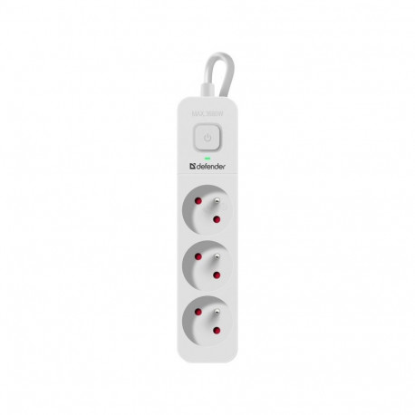 DEFENDER POWER STRIP 3 SLOTS 1,5M WHITE 99460