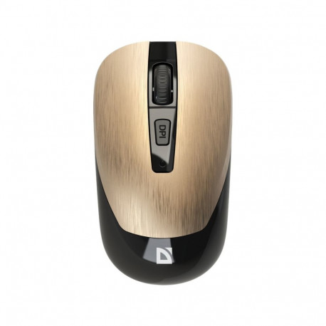 Wireless Mouse - Defender Wave 52994 1600 DPI 3-Button Silent Clicks Golden