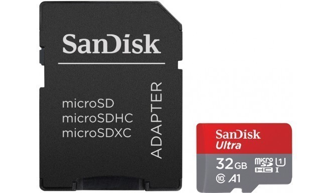 SanDisk карта памяти microSDHC 32GB Ultra 98 Мб/сек A1 + адаптер