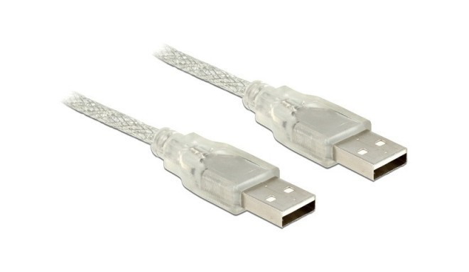 Delock kaabel USB-A - USB-A 2.0 M/M 3m, transparent