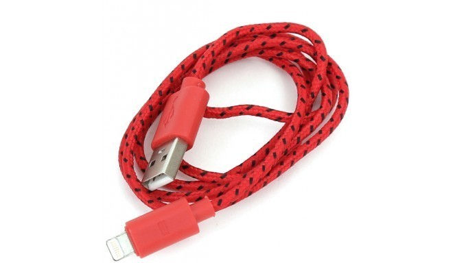 Omega cable Lightning 1m braided, red (42310)