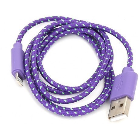 Omega cable Lightning 1m braided, purple (42311)