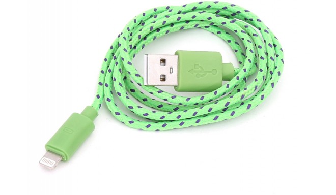 Omega кабель Lightning 1м, зелёный (42307)
