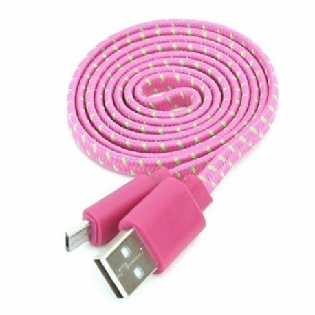 Omega кабель microUSB 1м, розовый (42327)