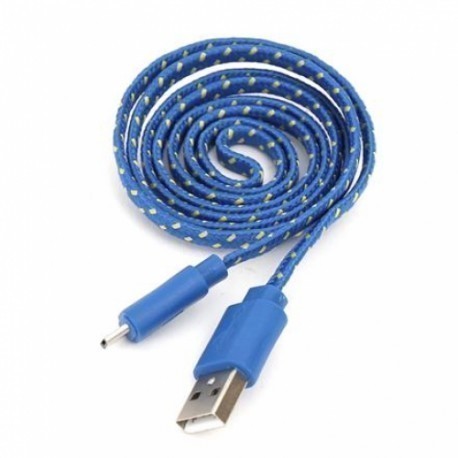 Omega kabelis microUSB 1m, zils (42330)