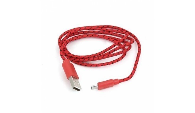 Omega kabelis microUSB 1m, sarkans (42321)
