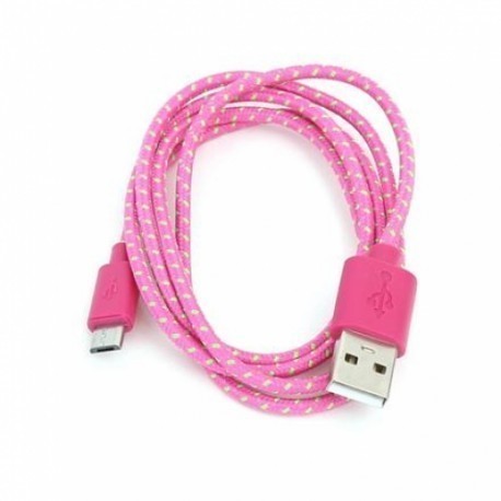 Omega кабель microUSB 1м, розовый (42319)