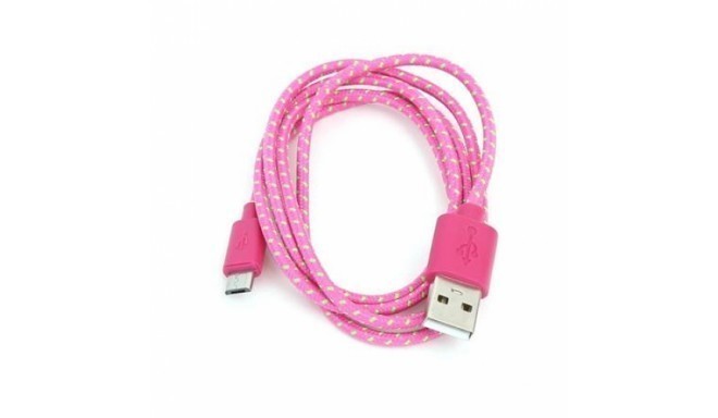 Omega cablemicroUSB 1m braided, pink (42319)