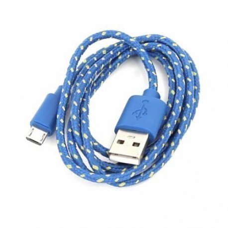 Omega kabelis microUSB 1m, zils (42315)