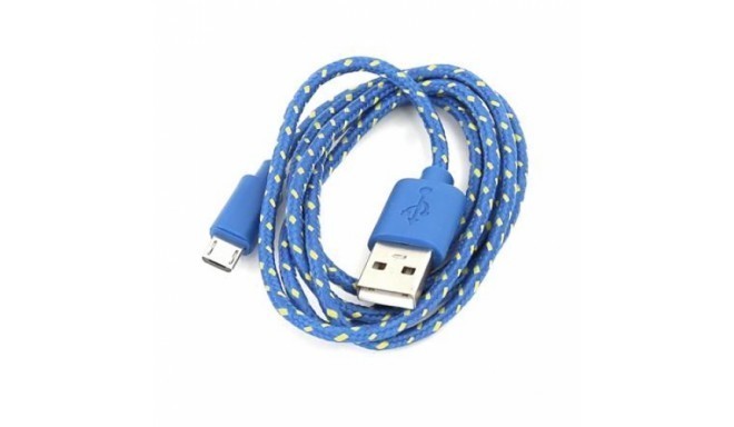 Omega cable microUSB 1m braided, dark blue (42315)