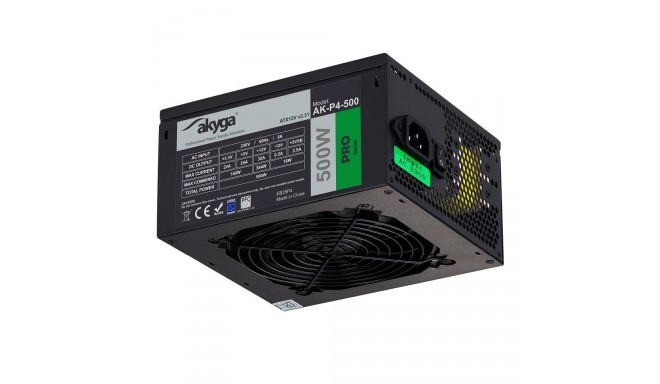 Akyga power supply unit Pro Semi-Modular ATX Power Supply 500W AK-P4-500 Fan12cm P8 5xSATA 2xPCI-E