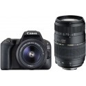Canon EOS 200D + 18-55mm DC + Tamron 70-300mm Di LD, black