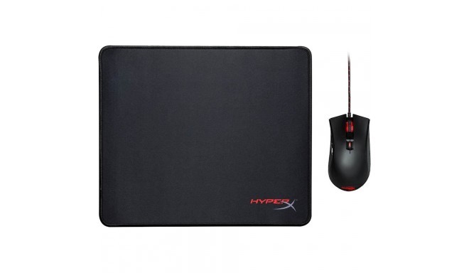 Kingston mouse Pulsfire, black + mouse pad (HXK-DM01)