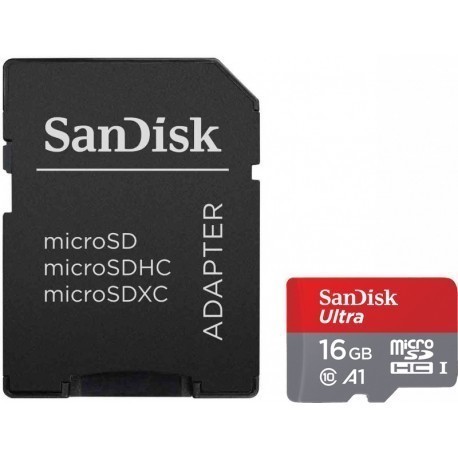 SanDisk карта памяти microSDHC 16GB Ultra 98MB/s A1 + адаптер