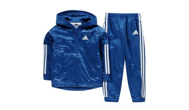 Adidas 3 Stripe Hooded Tracksuit Infant Boys