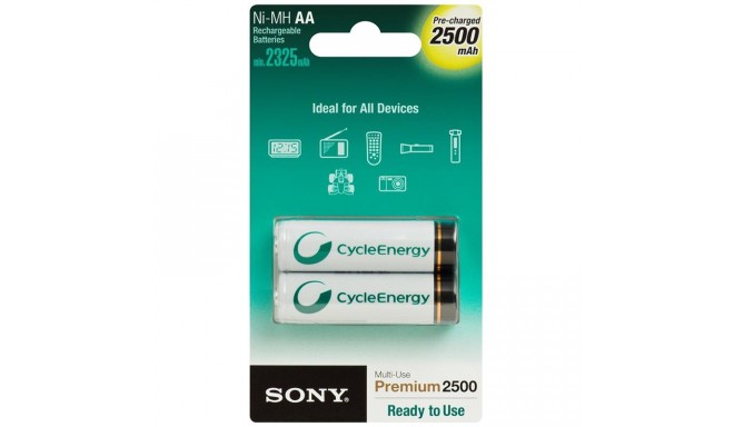 Sony rechargeable battery AA 2500mAh 2pcs