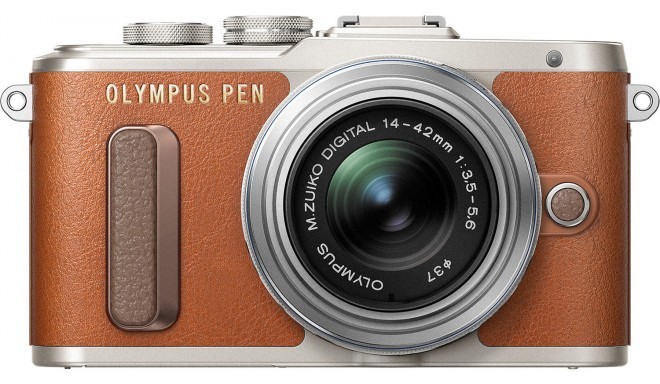 Olympus PEN Lite E-PL8 + 14-42 мм II R Kit, коричневый/серебряный