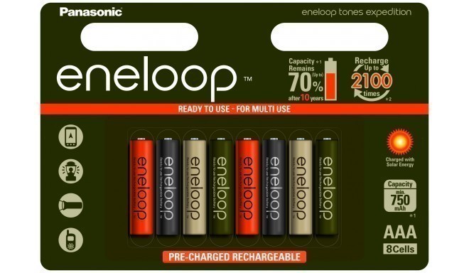 Panasonic eneloop rechargeable battery AAA 750 8B Expedition