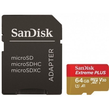 SanDisk mälukaart microSDXC 64GB Extreme Plus A1 + adapter