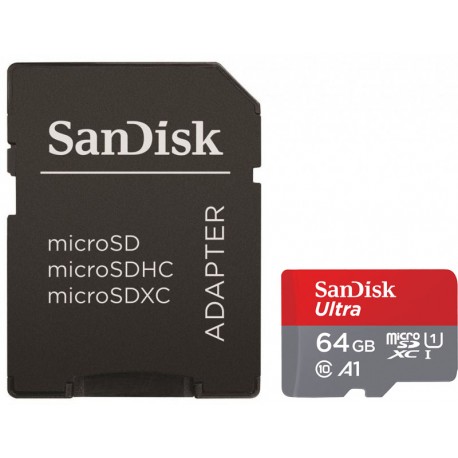 SanDisk mälukaart microSDXC 64GB Ultra 100MB/s A1 + adapter