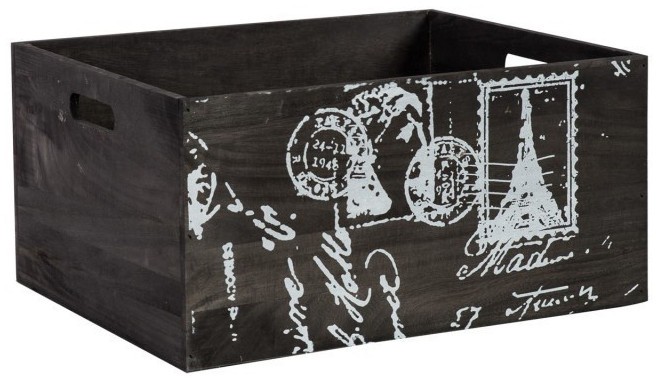 Cello wooden crate Post-4 35x25x17cm, dark brown