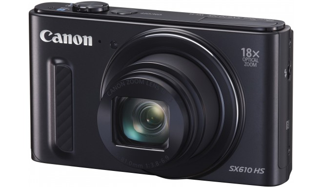 Canon PowerShot SX610 HS, melns