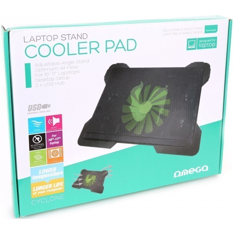 Omega laptop cooler pad Cyclone, black Notebook cooler stands