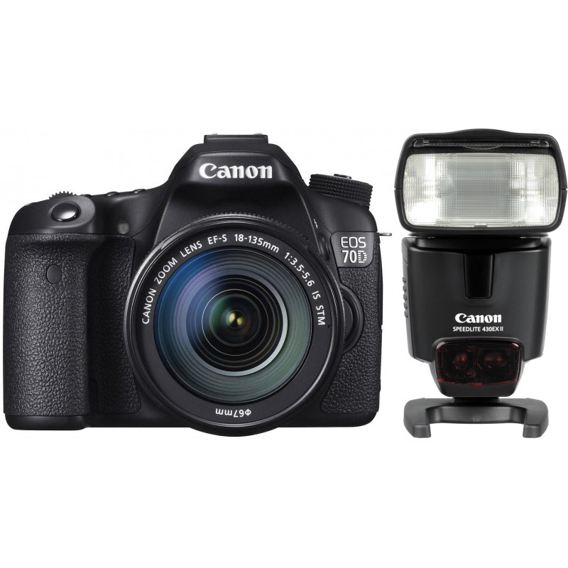 Canon EOS 70D + 18-135mm IS STM Kit + 430EX II