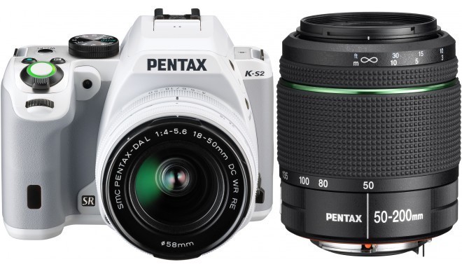 Pentax K-S2 + 18-50мм WR + 50-200мм WR Kit, белый