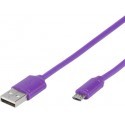 Vivanco kaabel USB - microUSB 1,0m, lilla (35819)