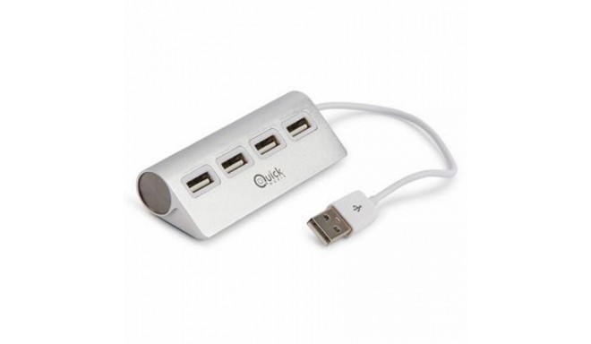 4-Port USB Hub Quick Media 222504 Apple HOT SWAPPABLE Valge Alumiinium
