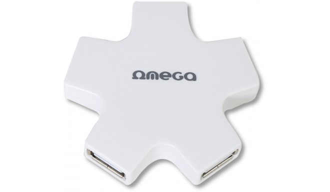 Omega USB 2.0 хаб 4 порта, белый (OUH24SW)