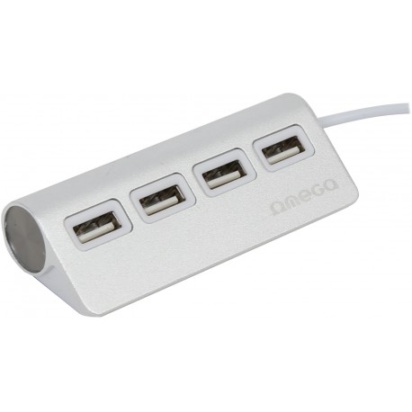 Omega USB 2.0 hub 4-port, hõbedane (OUH4AL)