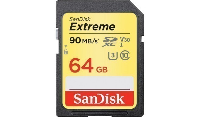 SanDisk mälukaart SDXC 64GB Extreme 90MB/s V30